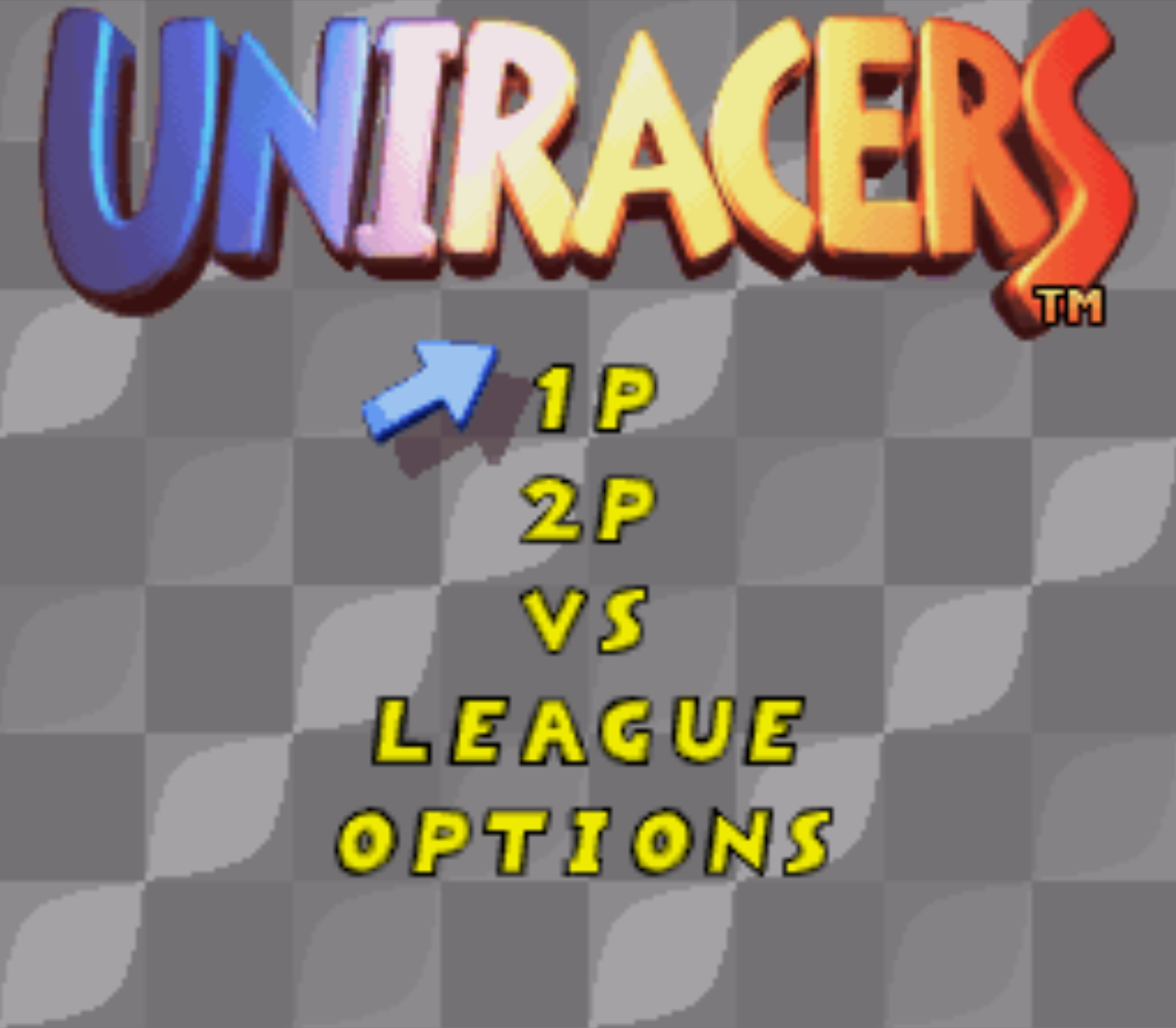 Uniracers Title Screen
